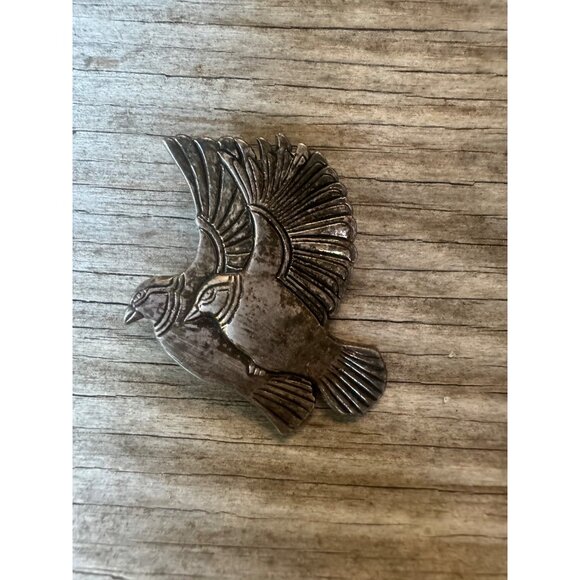 Vintage Laurel Burch Birds in Flight Pendant Brooch Pin - Picture 1 of 8